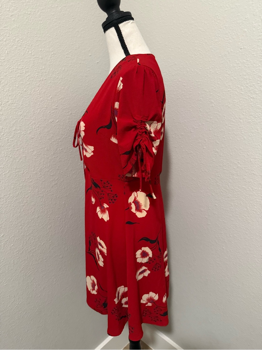 Mango Red Floral Dress, Size 6 - Picture 4 of 6